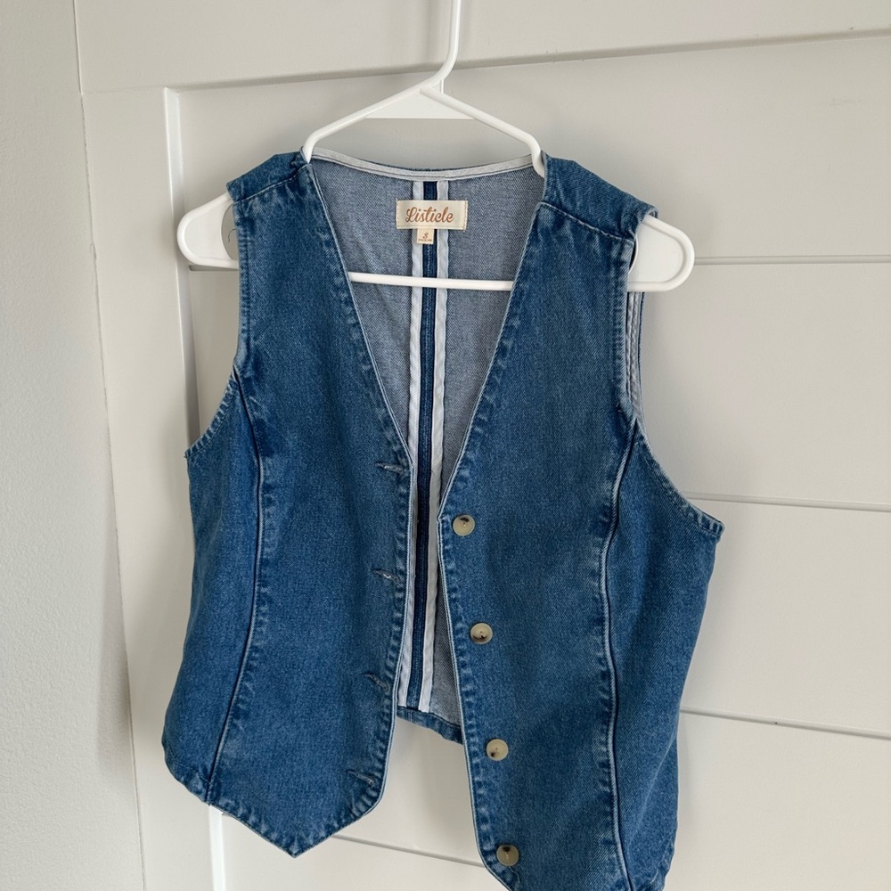 Listicle Blue Denim Vest